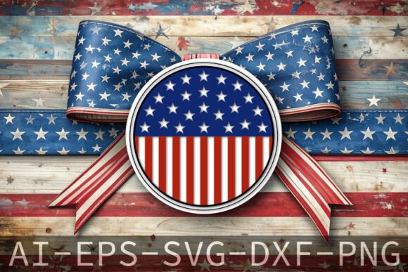 Download USA Flag Round Door Sign Hanger Design - Premium Bundle