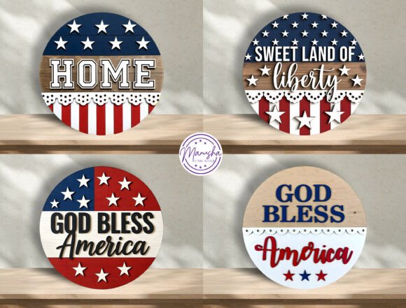 Download 4th of July Round Sign SVG Bundle - Premium Resources