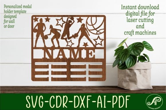 Download Basketball Female Name Medal Holder SVG - Medal holder Collection