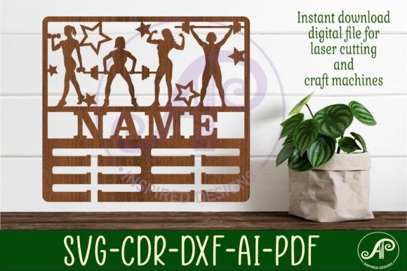 Download Weight Lifting Female Medal Holder Name - Medal holder Collection
