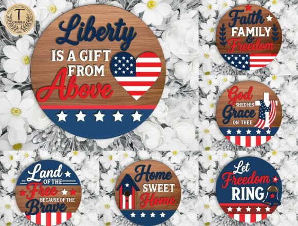 Download Patriotic Round Sign SVG Bundle - Premium Bundle