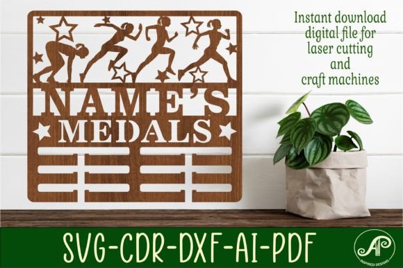 Download Runner Female Medal Holder Name Svg - Medal holder Collection