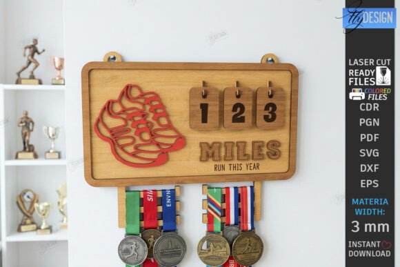 Download Runner Tracker Laser Cut | Medal Holder - Medal holder Collection